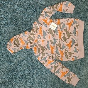 Fabkids, Fleece Dyno Half Zip Hoodie Set, Boys, Size 6/7, Grey, Orange, Blue